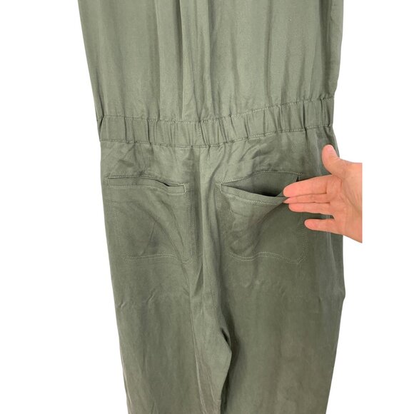 Banana Republic Green Tencel Sleeveless Wrap Jumpsuit Size 12 RO10236 NWT $149 - Picture 8 of 14